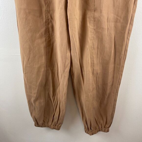 Abercrombie & Fitch Jogger Pull On Pant Size M TALL LONG High Rise Khaki Brown - Picture 3 of 13